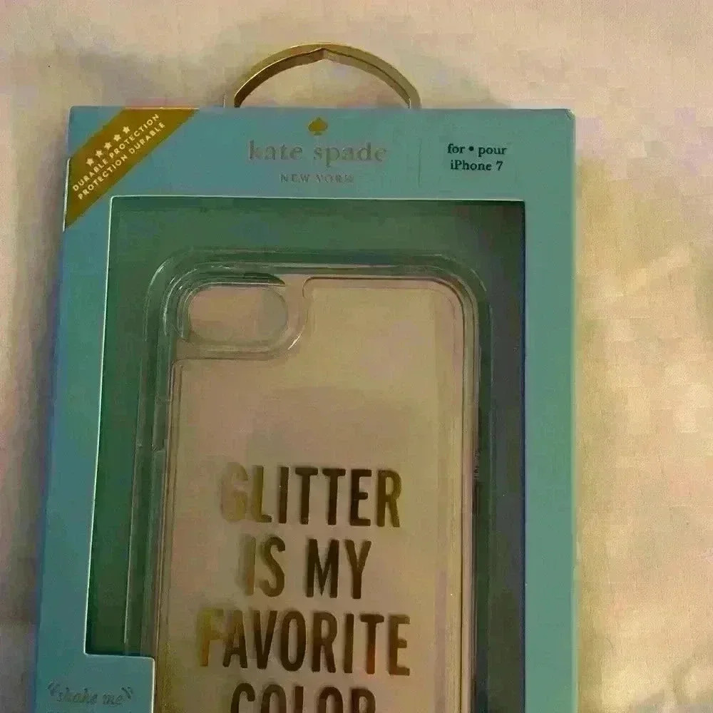Kate Spade iPhone 7 case clear with gold glitter - Picture 3 of 3